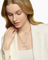 Lexington E/W Barrel Pendant in 18K Yellow Gold with Diamonds, 36mm